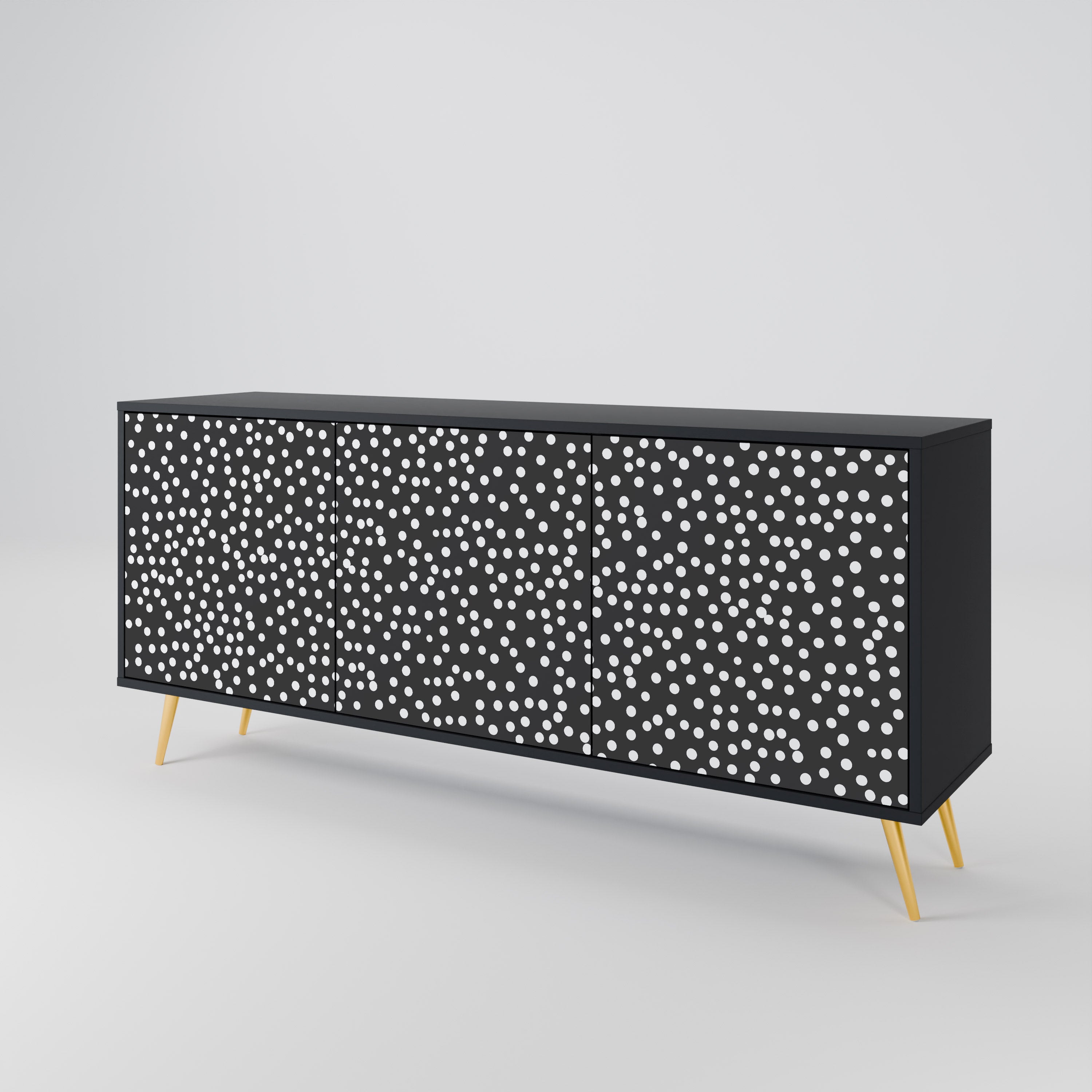 BLINDING LIGHTS 3-Door Sideboard in Black Finish