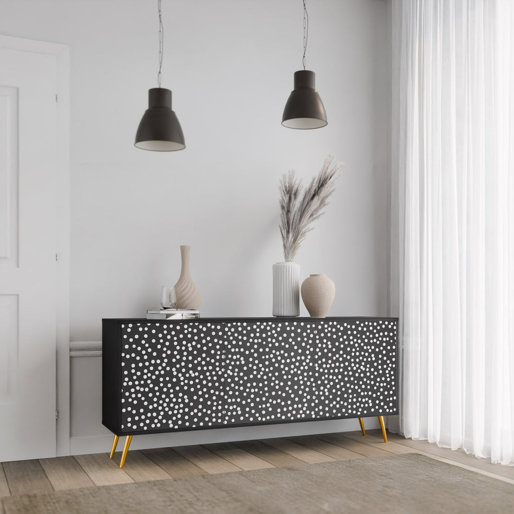 BLINDING LIGHTS 3-Door Sideboard in Black Finish