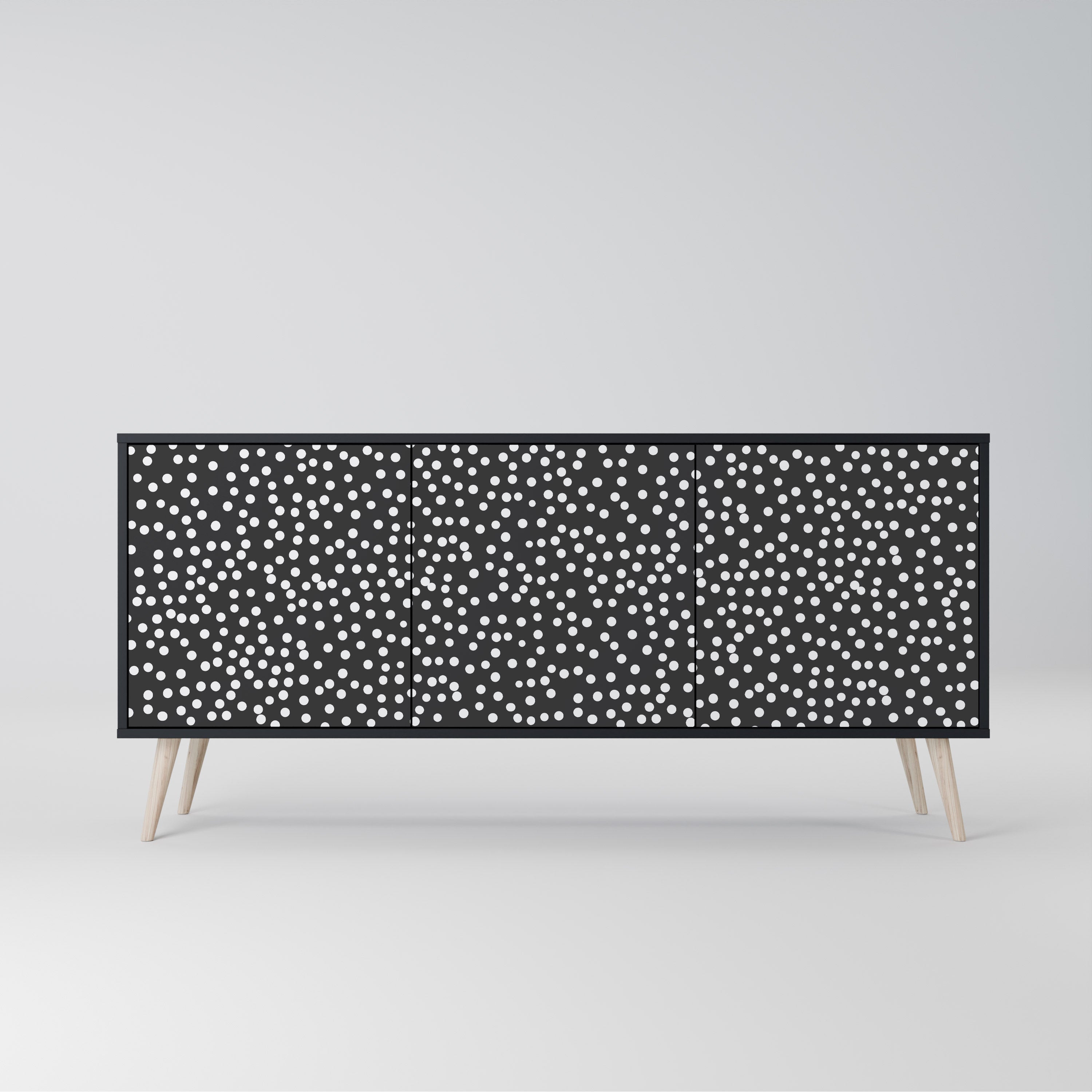 BLINDING LIGHTS 3-Door Sideboard in Black Finish