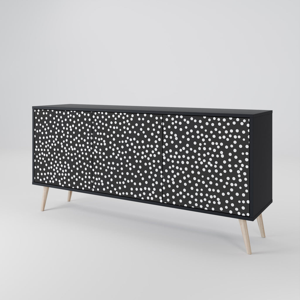 BLINDING LIGHTS 3-Door Sideboard in Black Finish