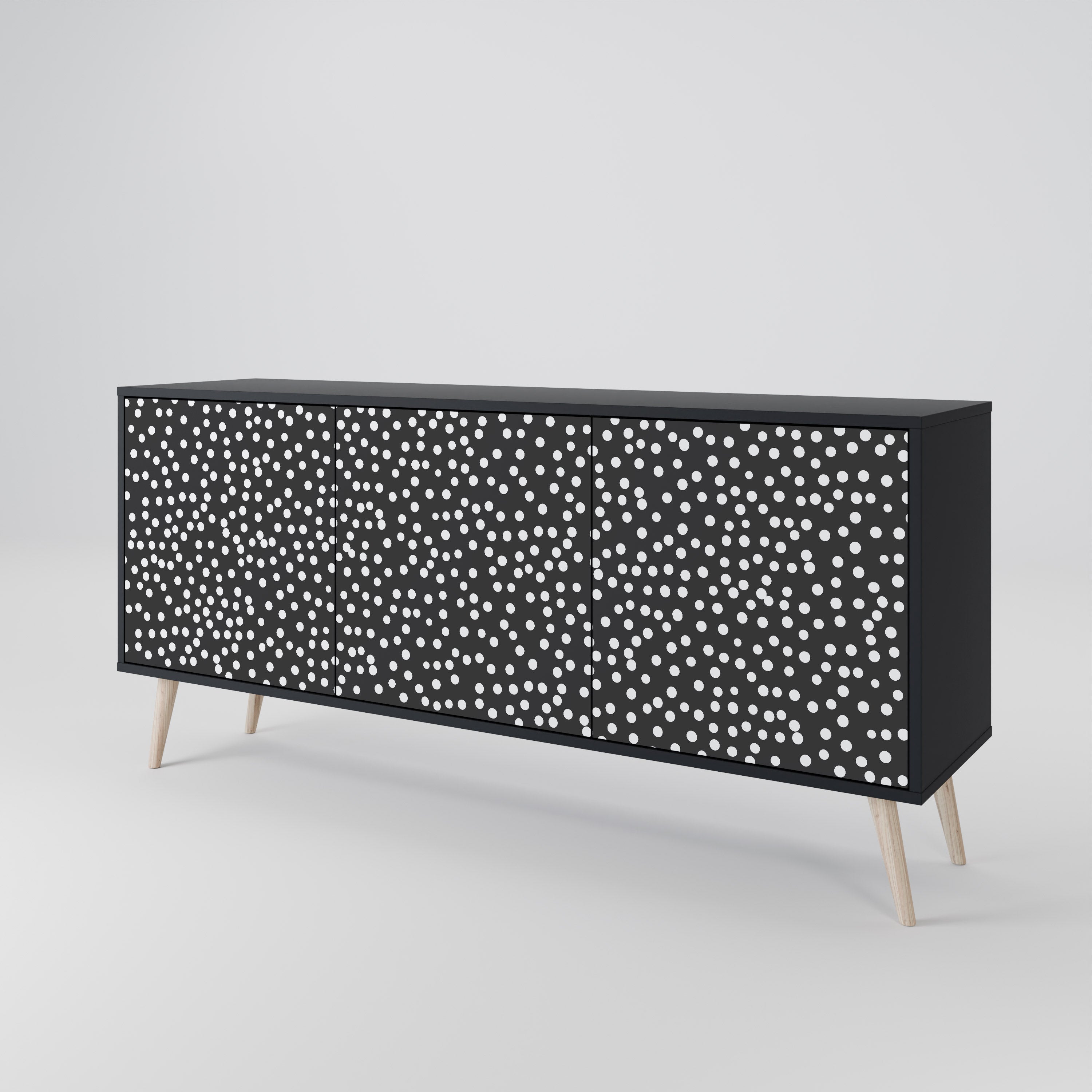 BLINDING LIGHTS 3-Door Sideboard in Black Finish