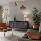 BLINDING LIGHTS 3-Door Sideboard in Black Finish