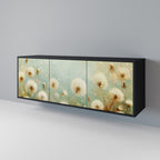 DREAMY MEADOW 3-Door Sideboard in Black Finish