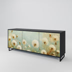 DREAMY MEADOW 3-Door Sideboard in Black Finish