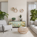 DREAMY MEADOW 3-Door Sideboard in Black Finish