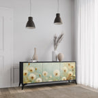 DREAMY MEADOW 3-Door Sideboard in Black Finish