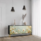 DREAMY MEADOW 3-Door Sideboard in Black Finish