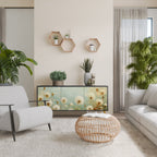 DREAMY MEADOW 3-Door Sideboard in Black Finish