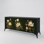 FLORAL NOIR 3-Door Sideboard in Black Finish