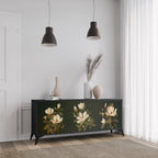 FLORAL NOIR 3-Door Sideboard in Black Finish
