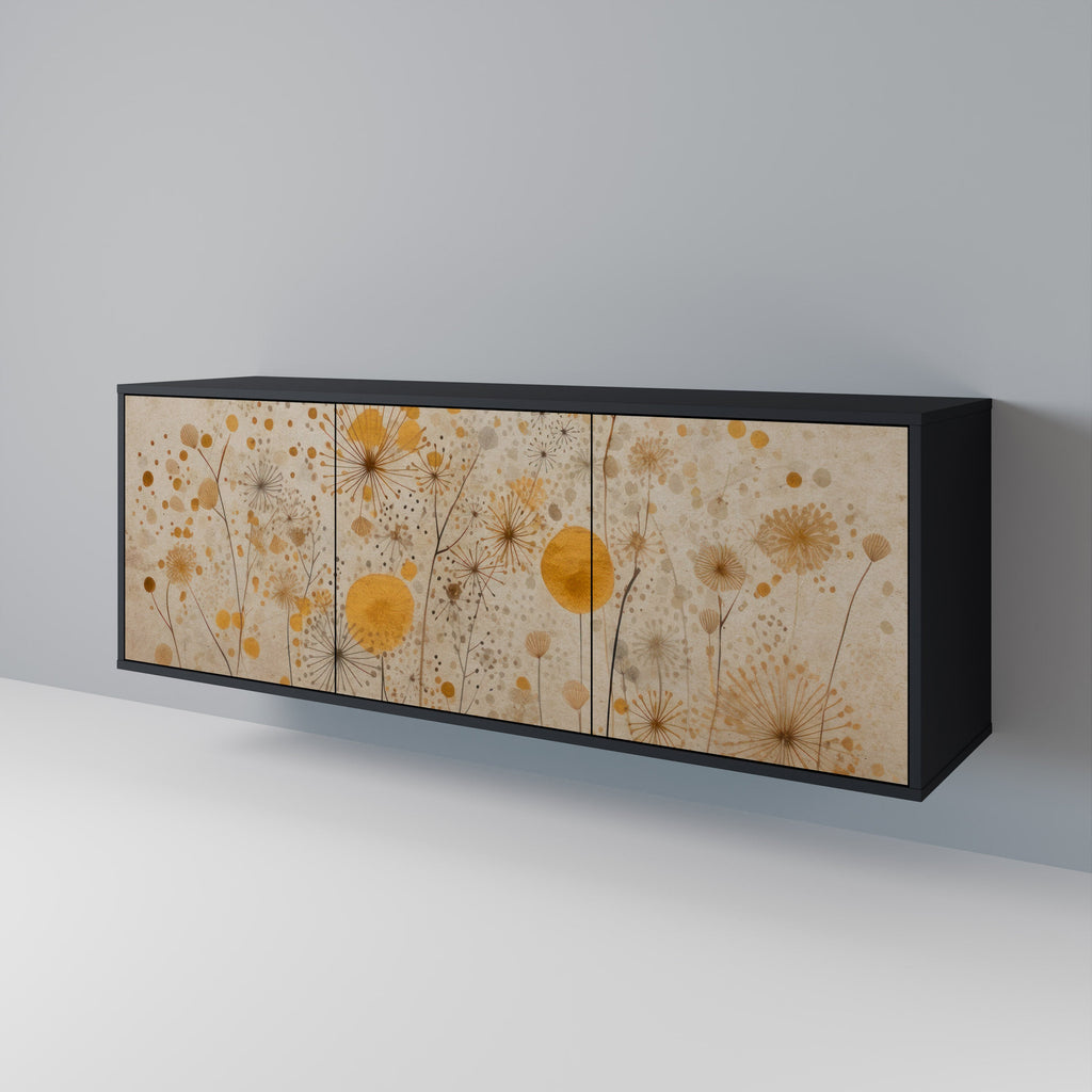 MORNING GLADE 3-Door Sideboard in Black Finish