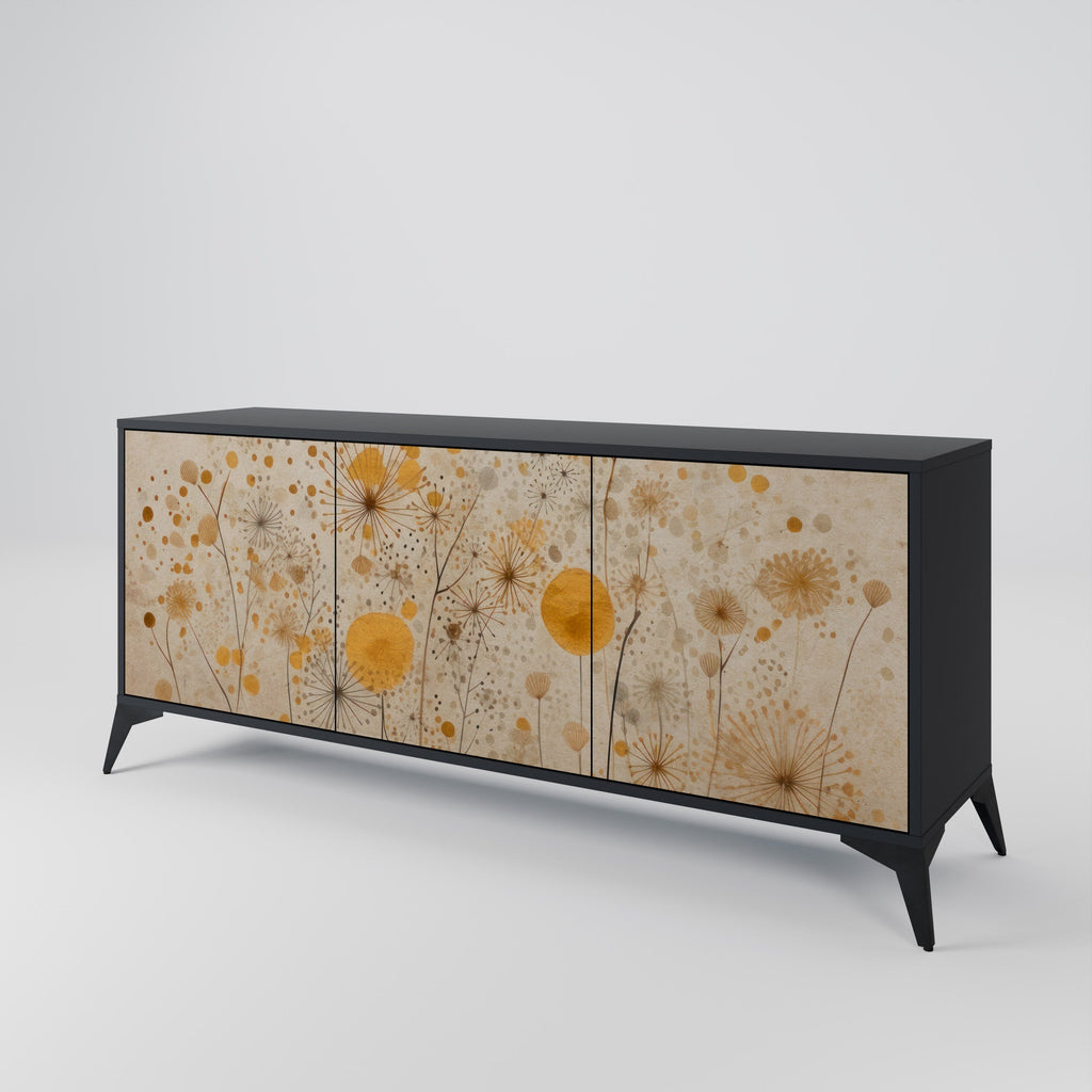MORNING GLADE 3-Door Sideboard in Black Finish