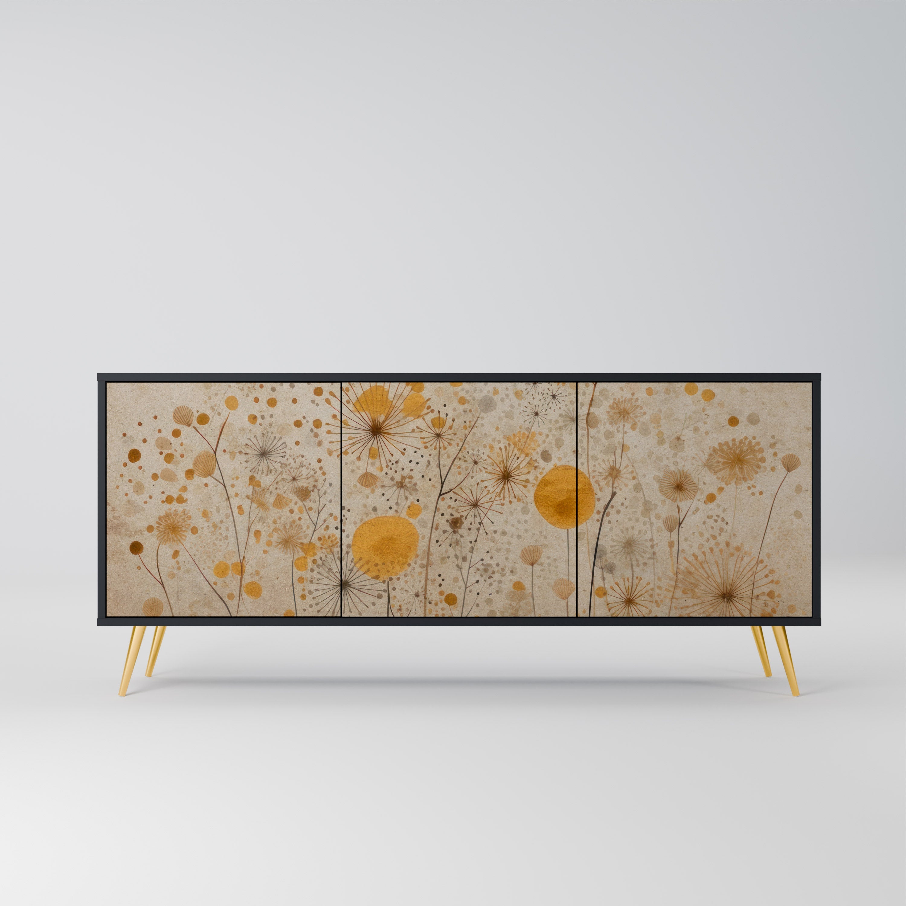 MORNING GLADE 3-Door Sideboard in Black Finish