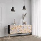 SPRING WHIMSY 3-Door Sideboard in Black Finish