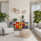 SCANDIC FLOWERET 3-Door Sideboard in Black Finish