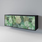 SUCCULENT CLUSTER 3-Door Sideboard in Black Finish