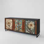 TIMELESS FLORA 3-Door Sideboard in Black Finish