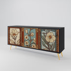 TIMELESS FLORA 3-Door Sideboard in Black Finish