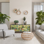 SUCCULENTS KALEIDOSCOPE 3-Door Sideboard in Black Finish