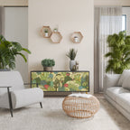 SUCCULENTS KALEIDOSCOPE 3-Door Sideboard in Black Finish