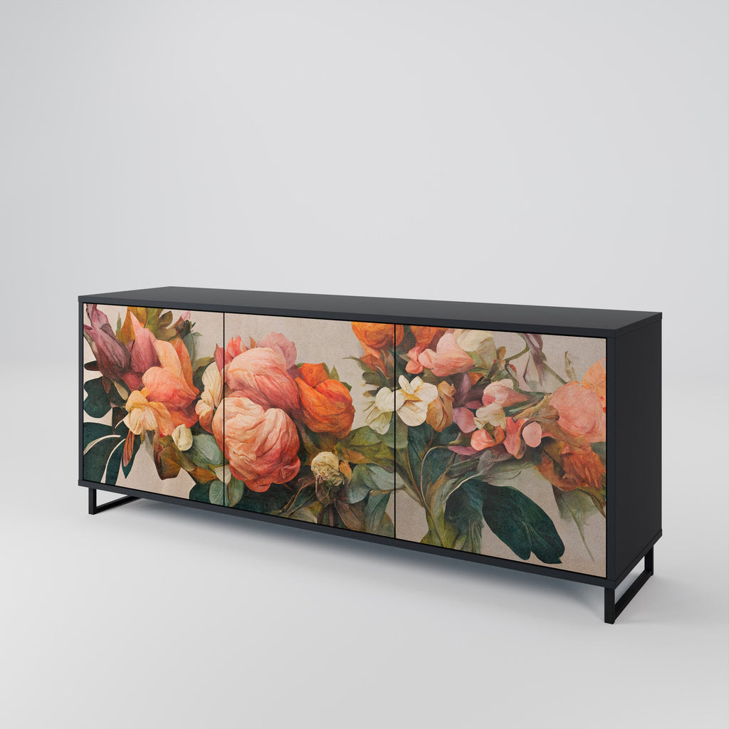 STYLISH BEAUTY 3-Door Sideboard in Black Finish