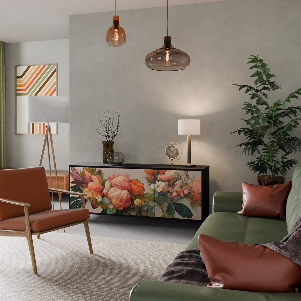 STYLISH BEAUTY 3-Door Sideboard in Black Finish