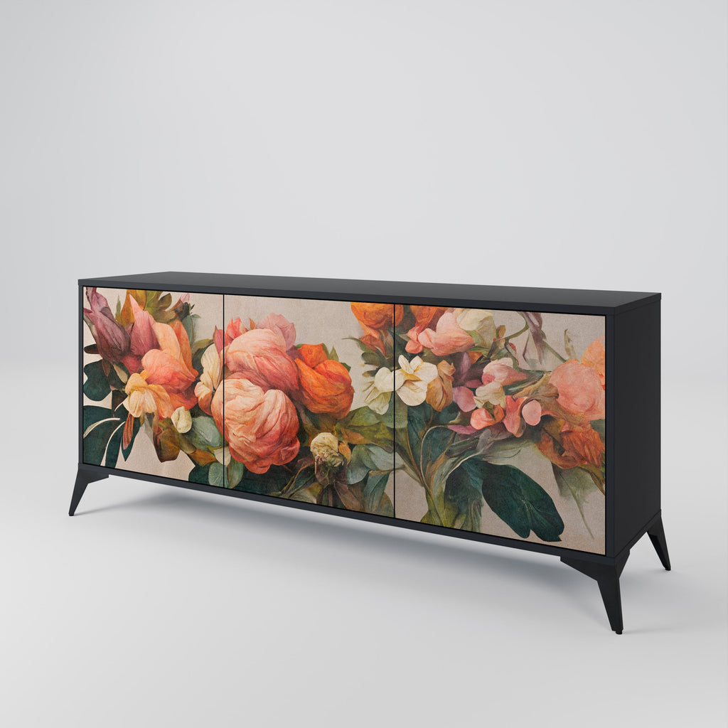 STYLISH BEAUTY 3-Door Sideboard in Black Finish