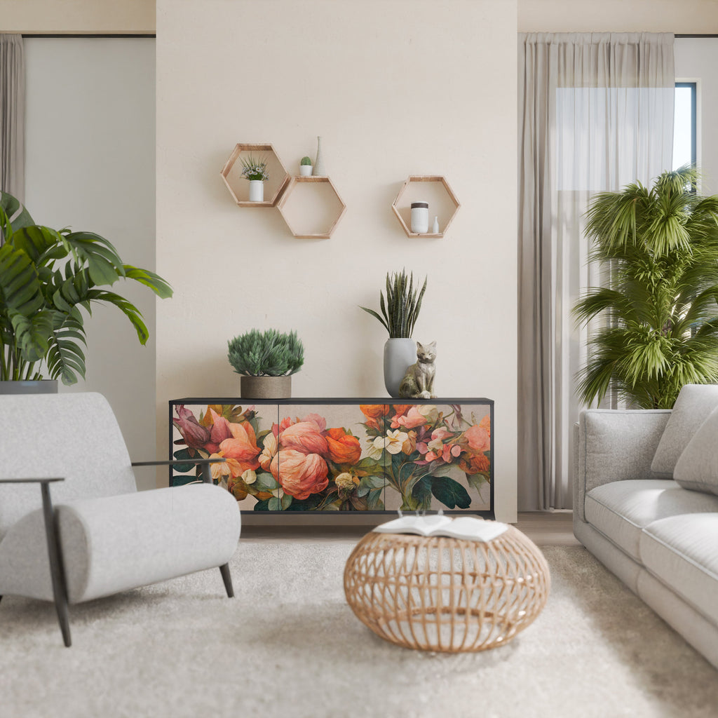 STYLISH BEAUTY 3-Door Sideboard in Black Finish