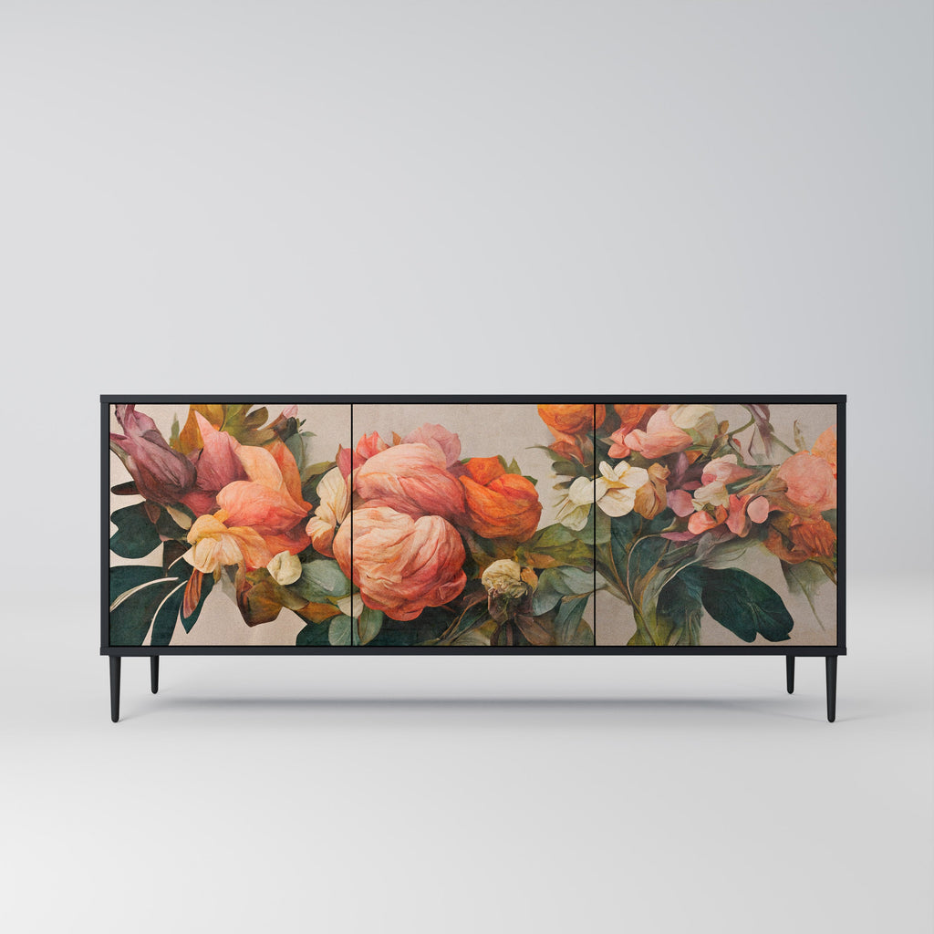 STYLISH BEAUTY 3-Door Sideboard in Black Finish