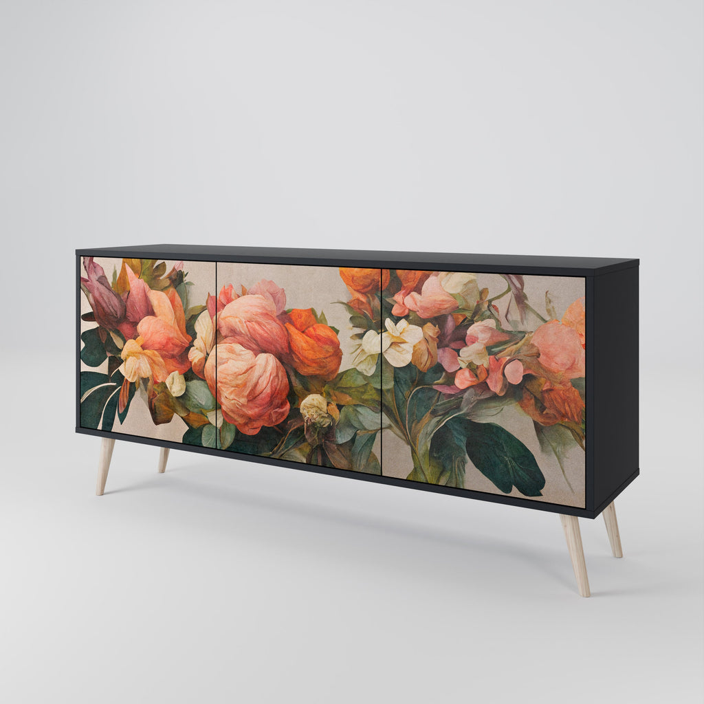 STYLISH BEAUTY 3-Door Sideboard in Black Finish