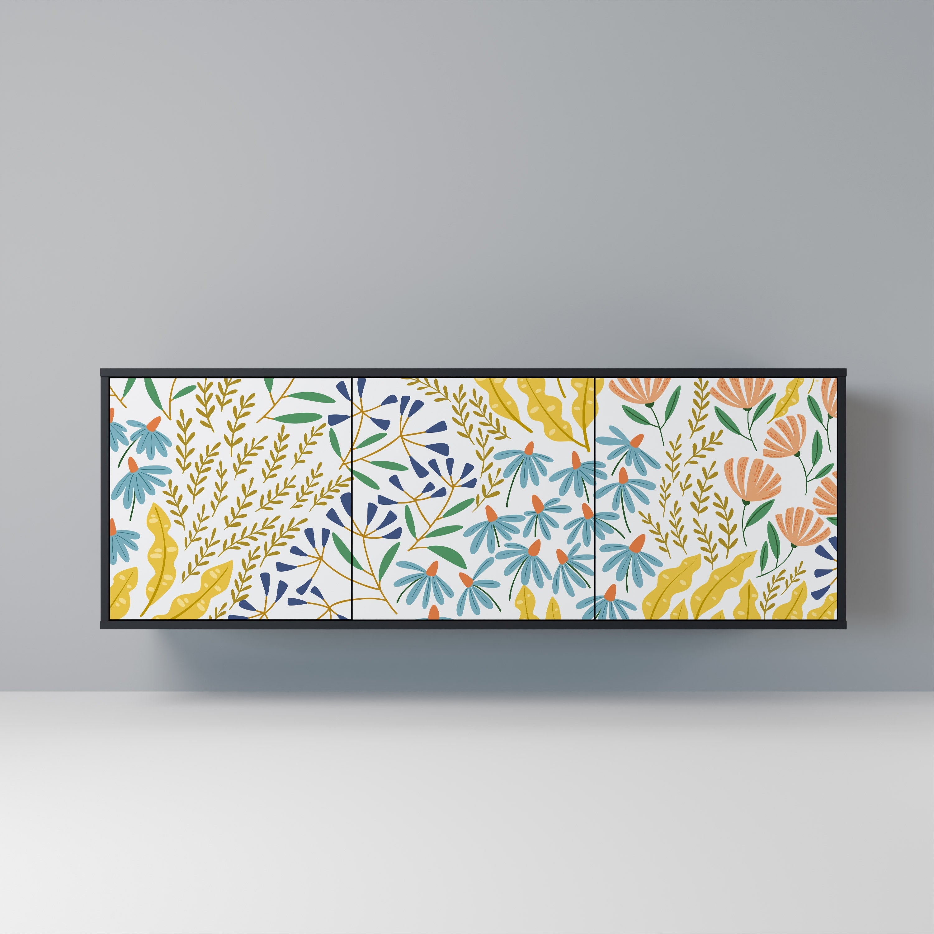 HELLO SPRING 3-Door Sideboard in Black Finish