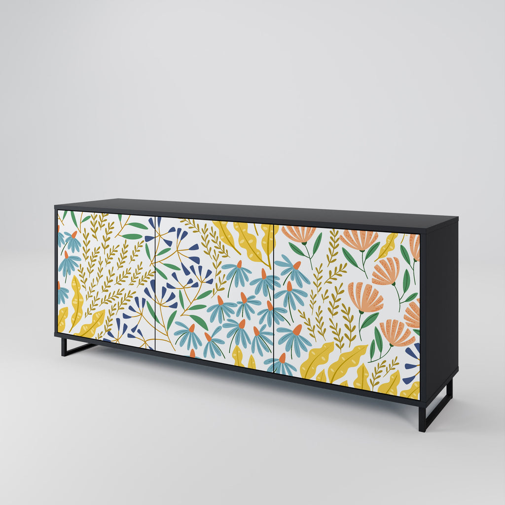 HELLO SPRING 3-Door Sideboard in Black Finish