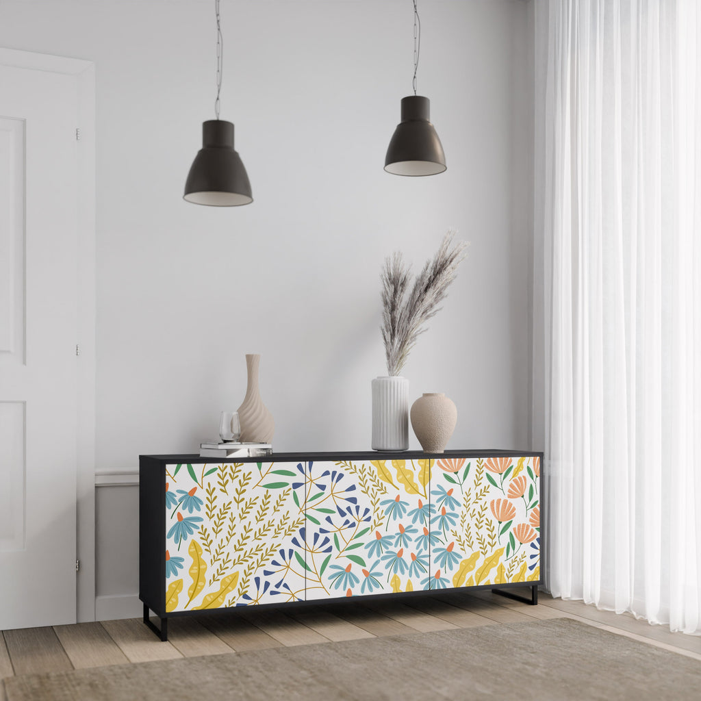 HELLO SPRING 3-Door Sideboard in Black Finish