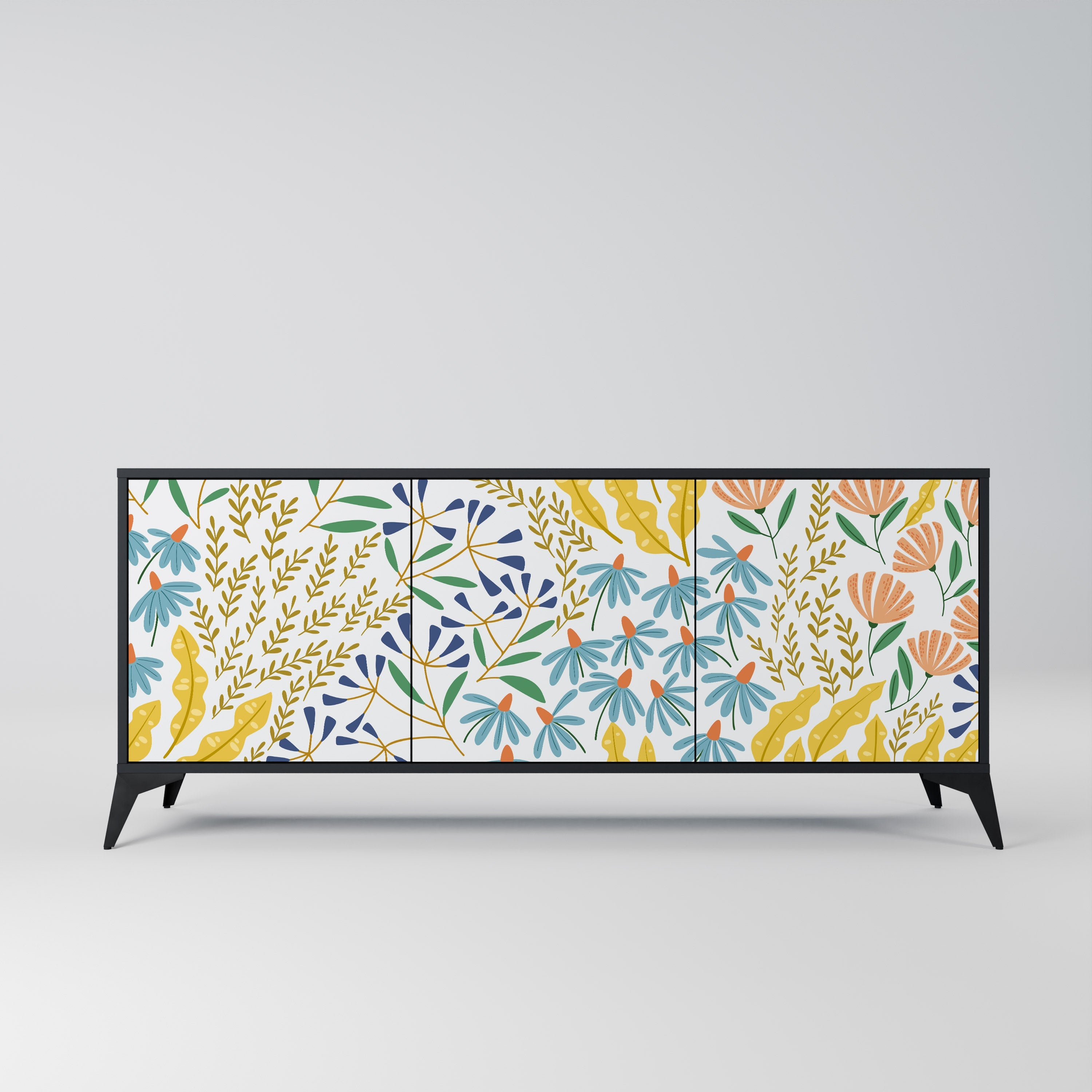 HELLO SPRING 3-Door Sideboard in Black Finish