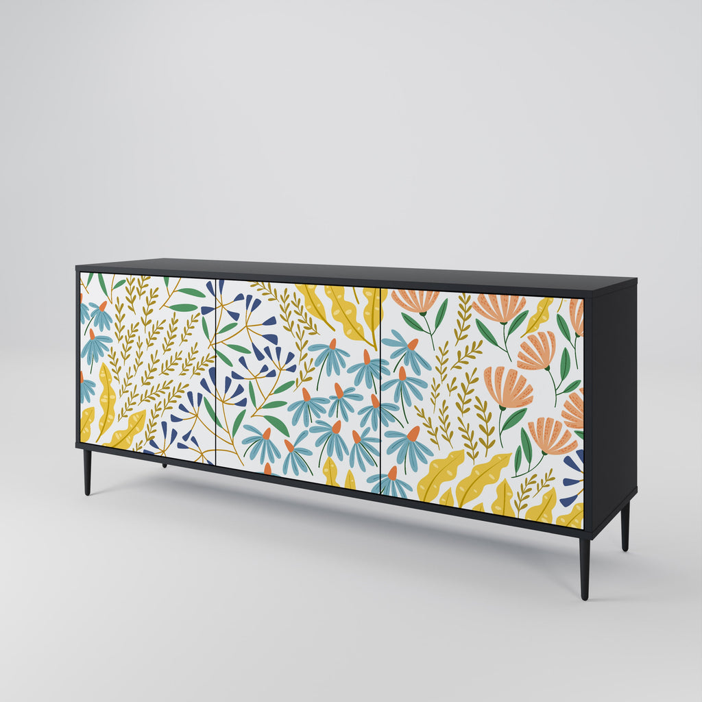 HELLO SPRING 3-Door Sideboard in Black Finish