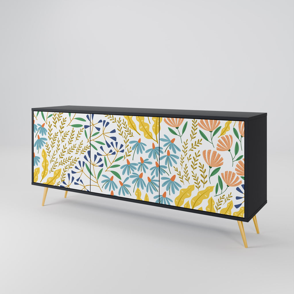 HELLO SPRING 3-Door Sideboard in Black Finish