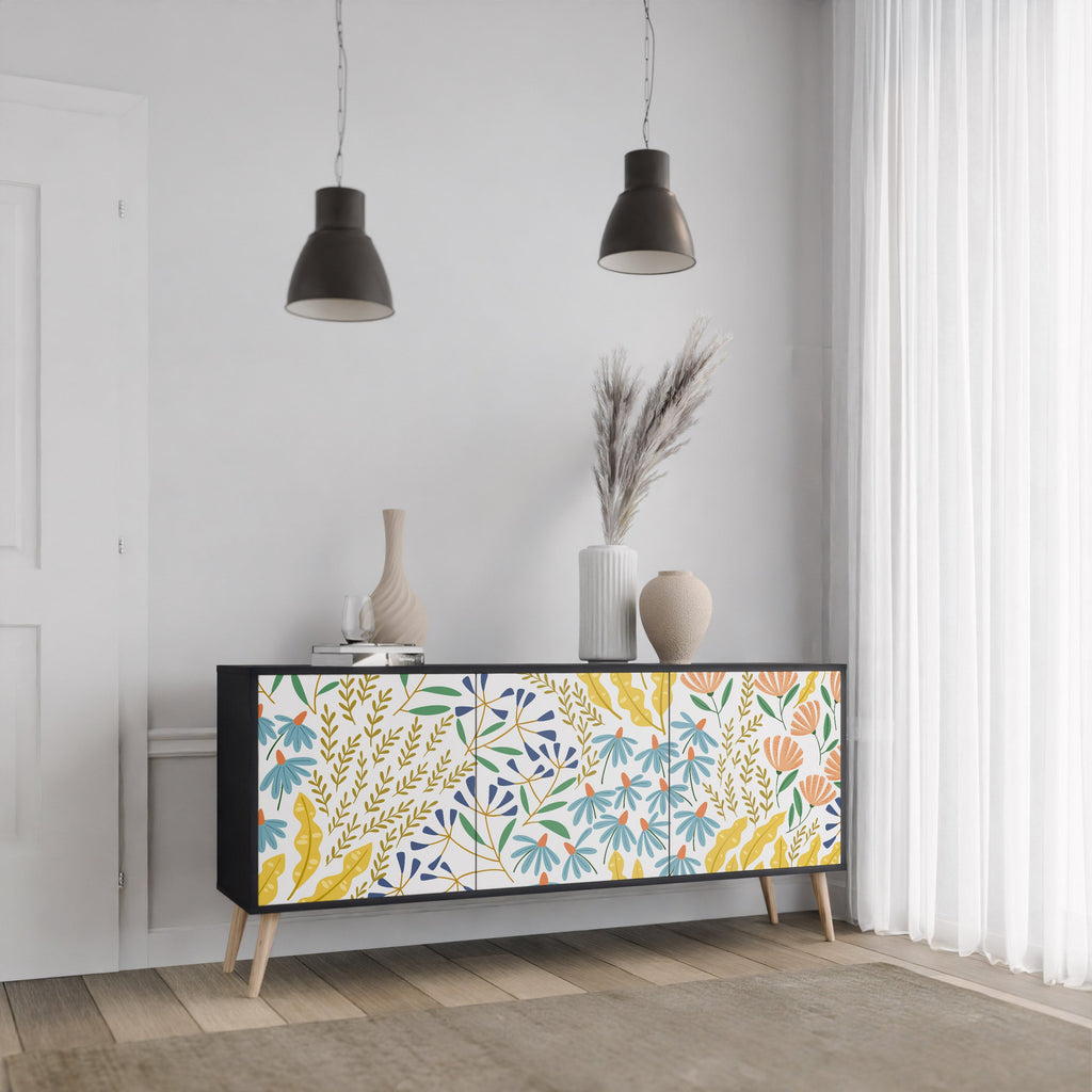 HELLO SPRING 3-Door Sideboard in Black Finish
