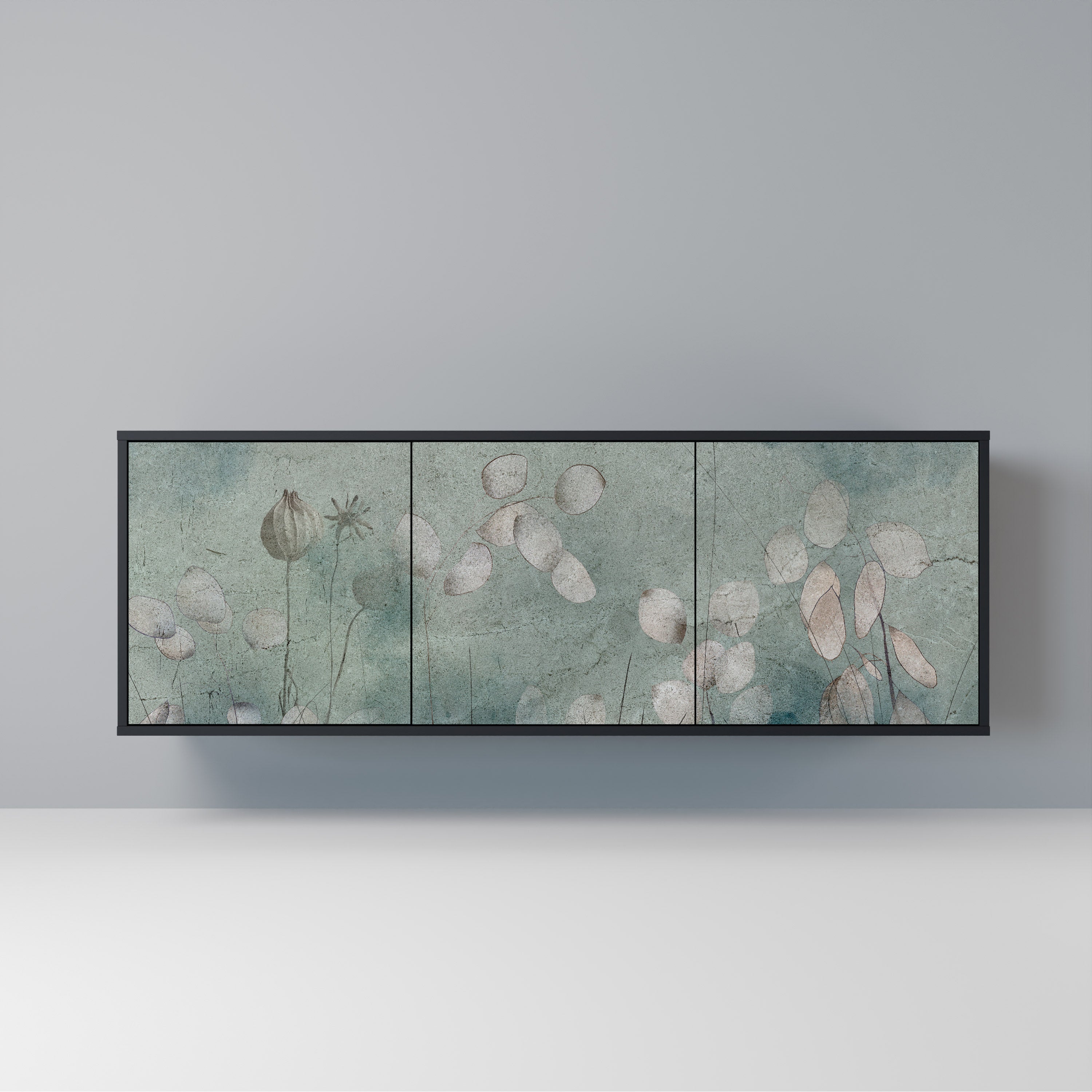 NIGHT LADY 3-Door Sideboard in Black Finish