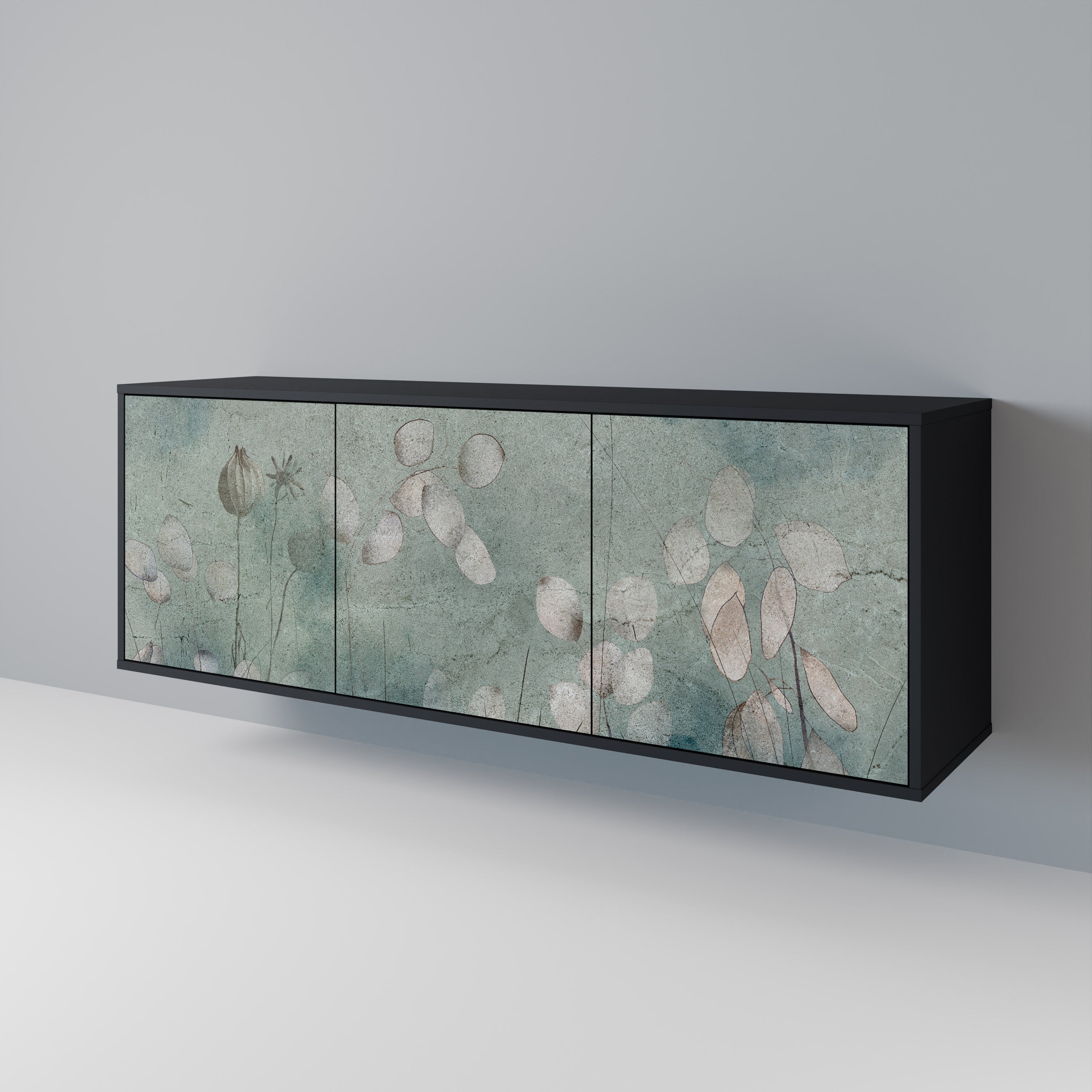 NIGHT LADY 3-Door Sideboard in Black Finish