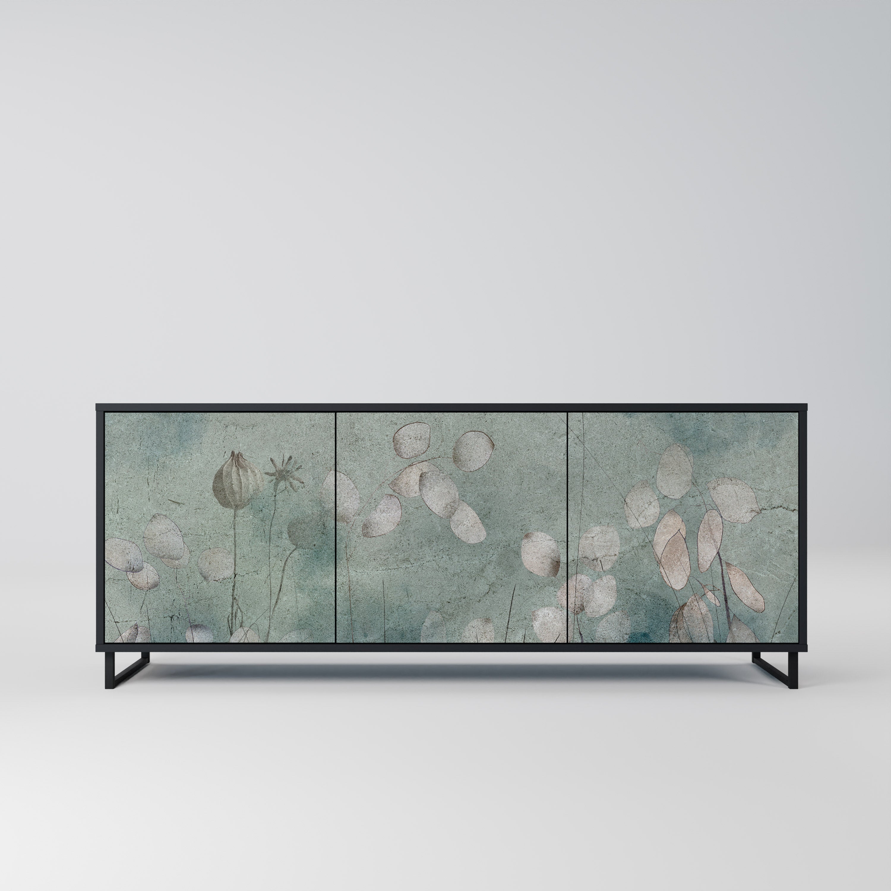 NIGHT LADY 3-Door Sideboard in Black Finish