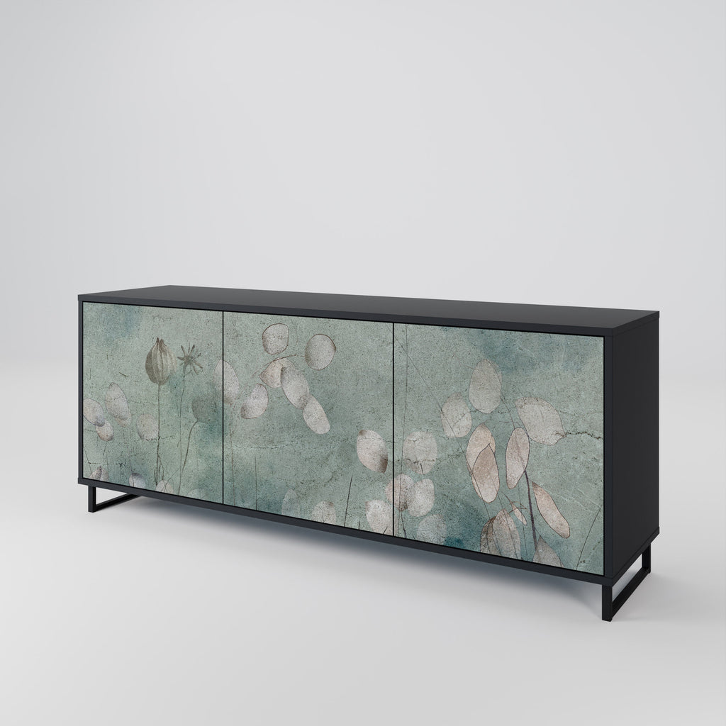 NIGHT LADY 3-Door Sideboard in Black Finish