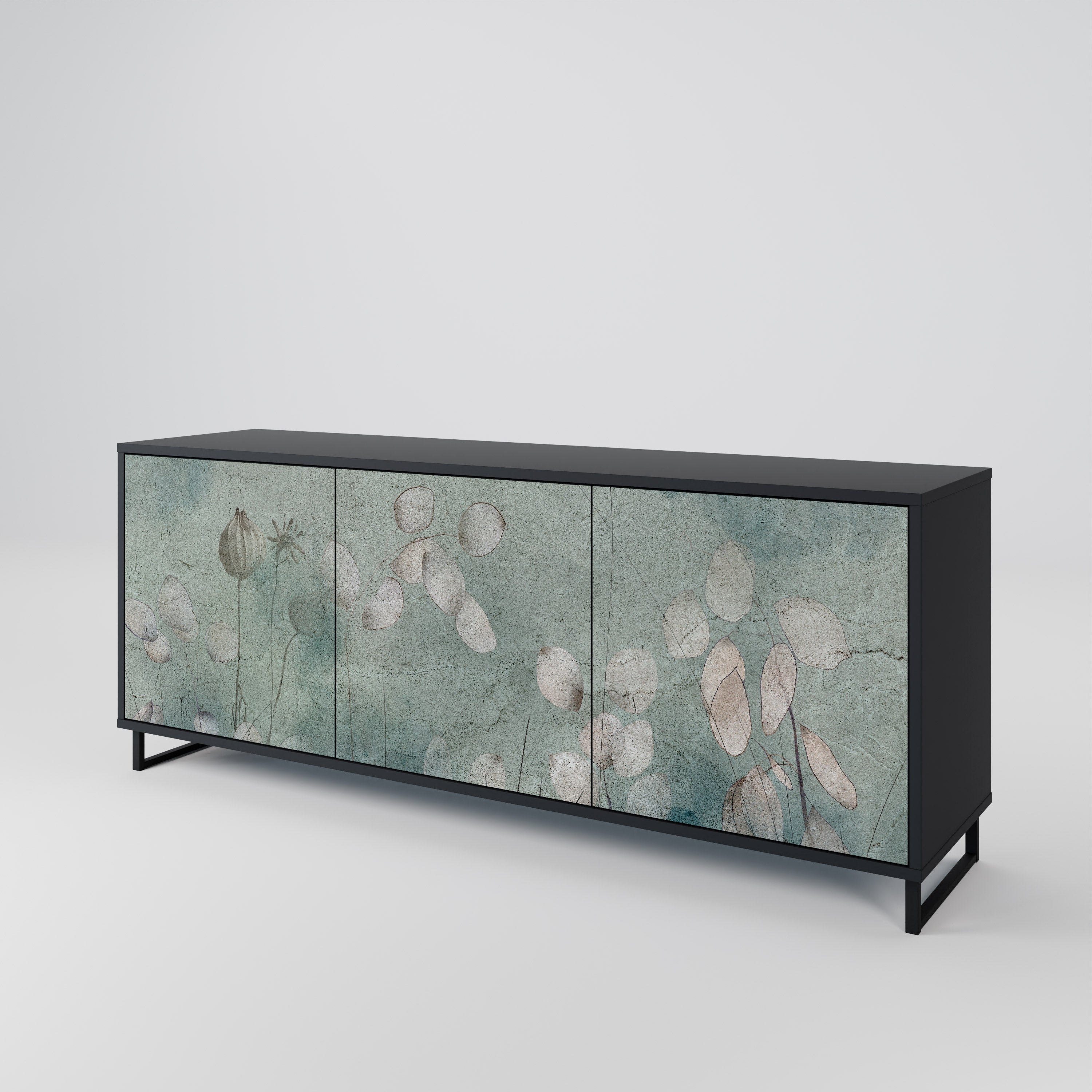 NIGHT LADY 3-Door Sideboard in Black Finish