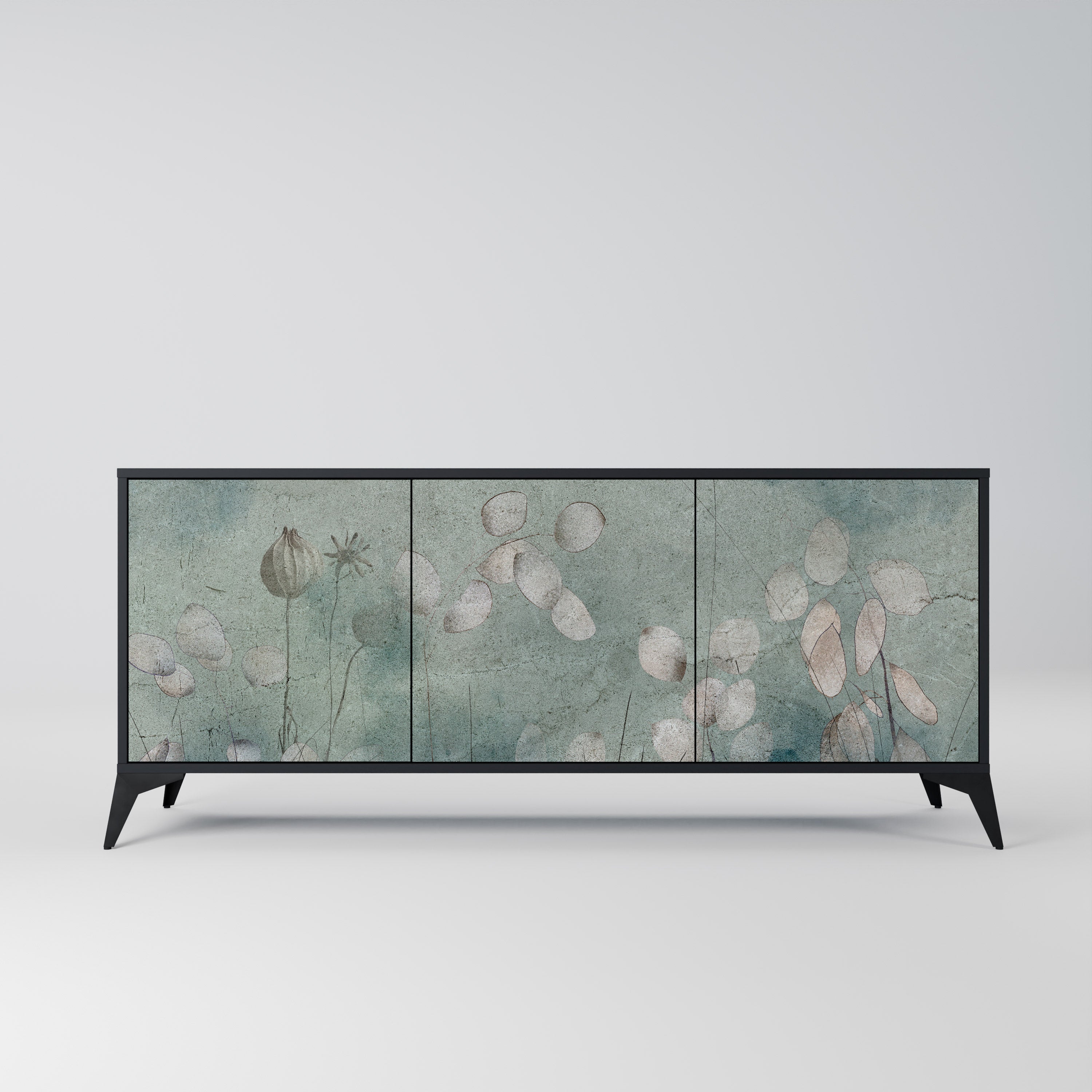 NIGHT LADY 3-Door Sideboard in Black Finish