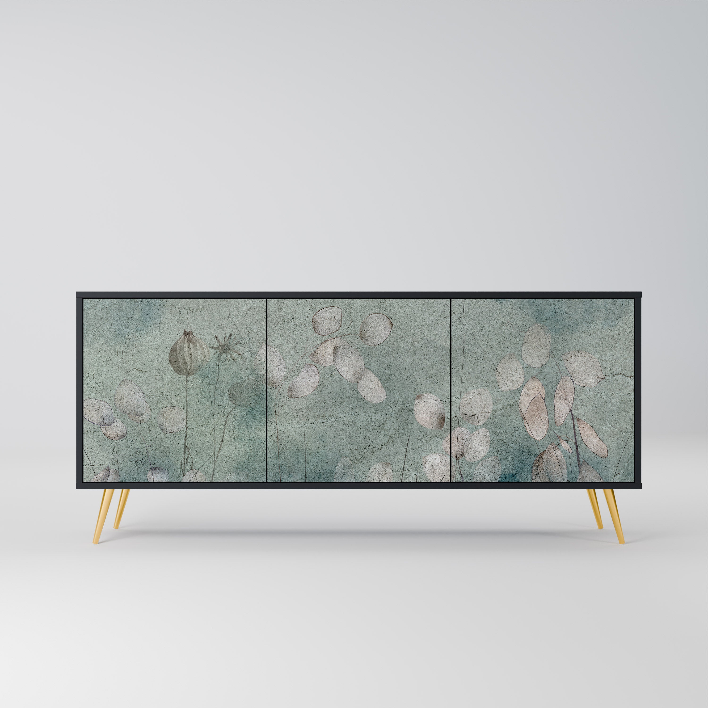 NIGHT LADY 3-Door Sideboard in Black Finish