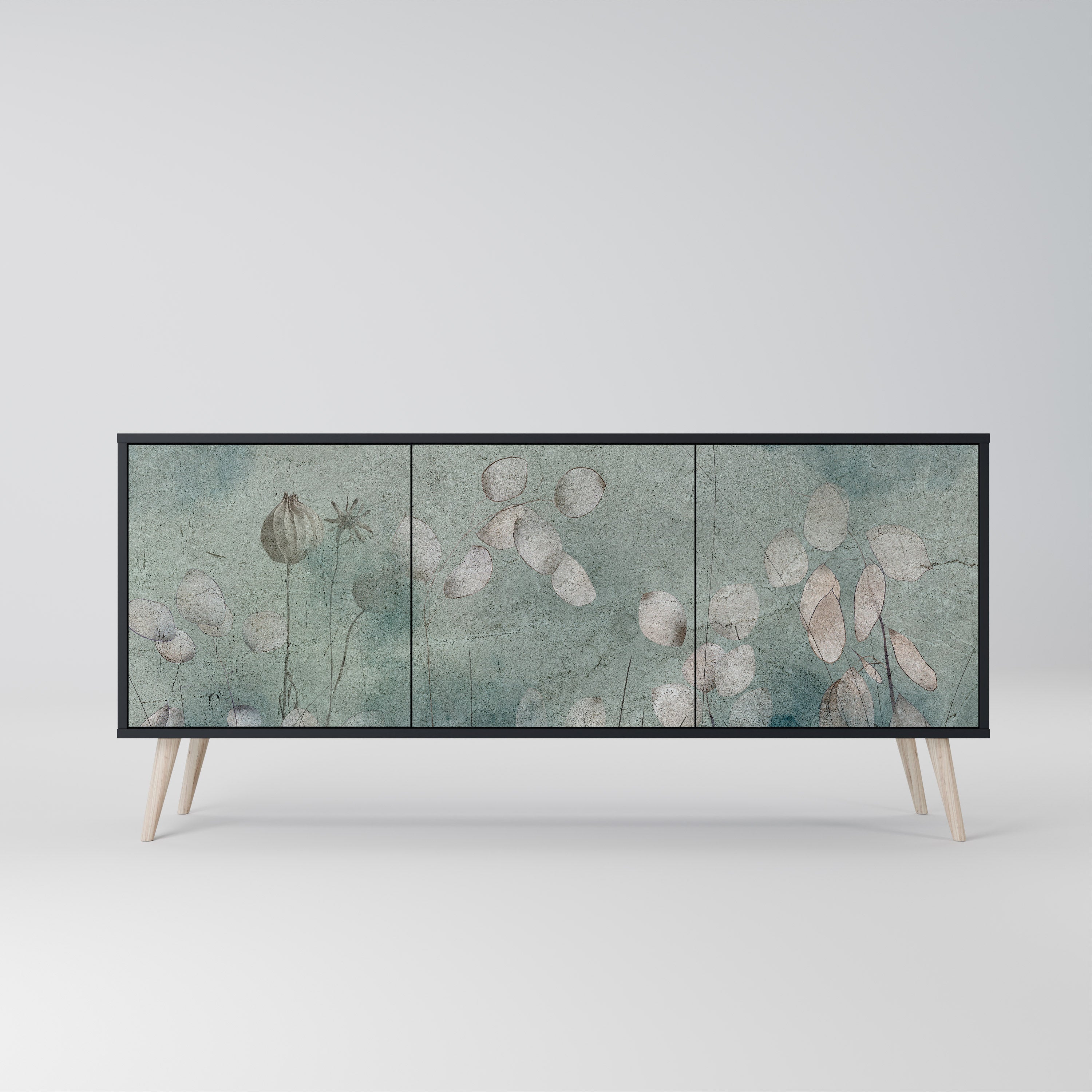 NIGHT LADY 3-Door Sideboard in Black Finish