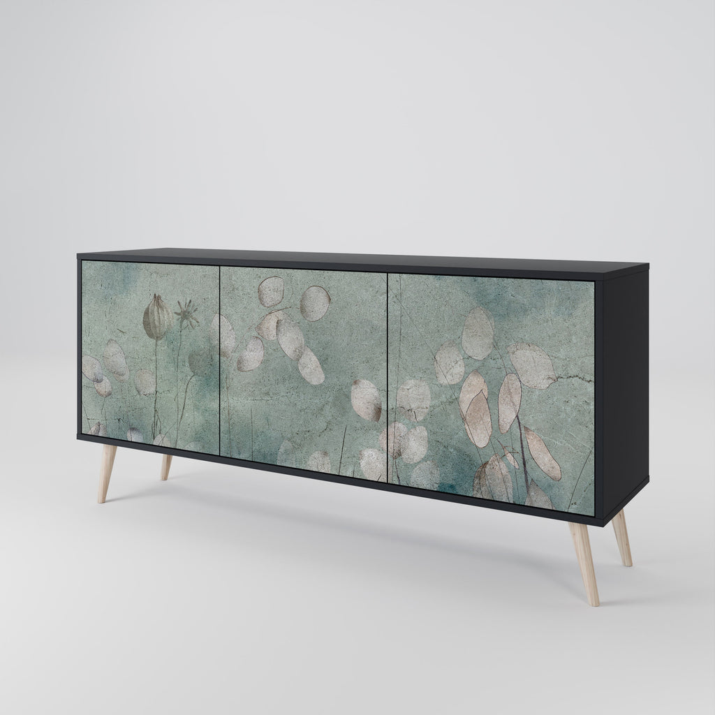 NIGHT LADY 3-Door Sideboard in Black Finish
