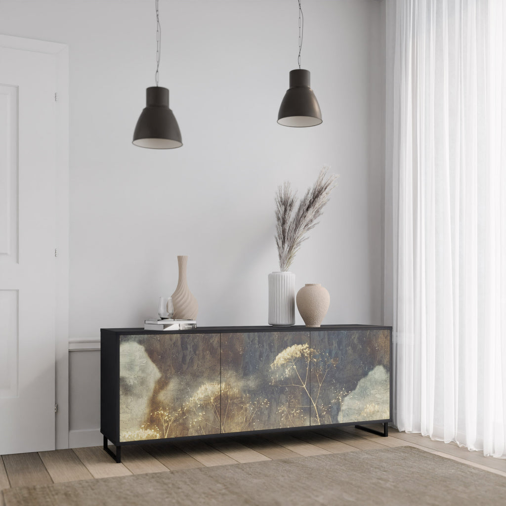 GENTLE POWER 3-Door Sideboard in Black Finish