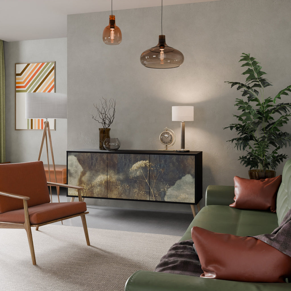 GENTLE POWER 3-Door Sideboard in Black Finish