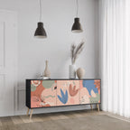 PASTEL DESTINY 3-Door Sideboard in Black Finish