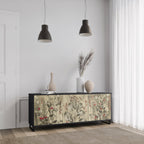 HERBAL GRACE 3-Door Sideboard in Black Finish